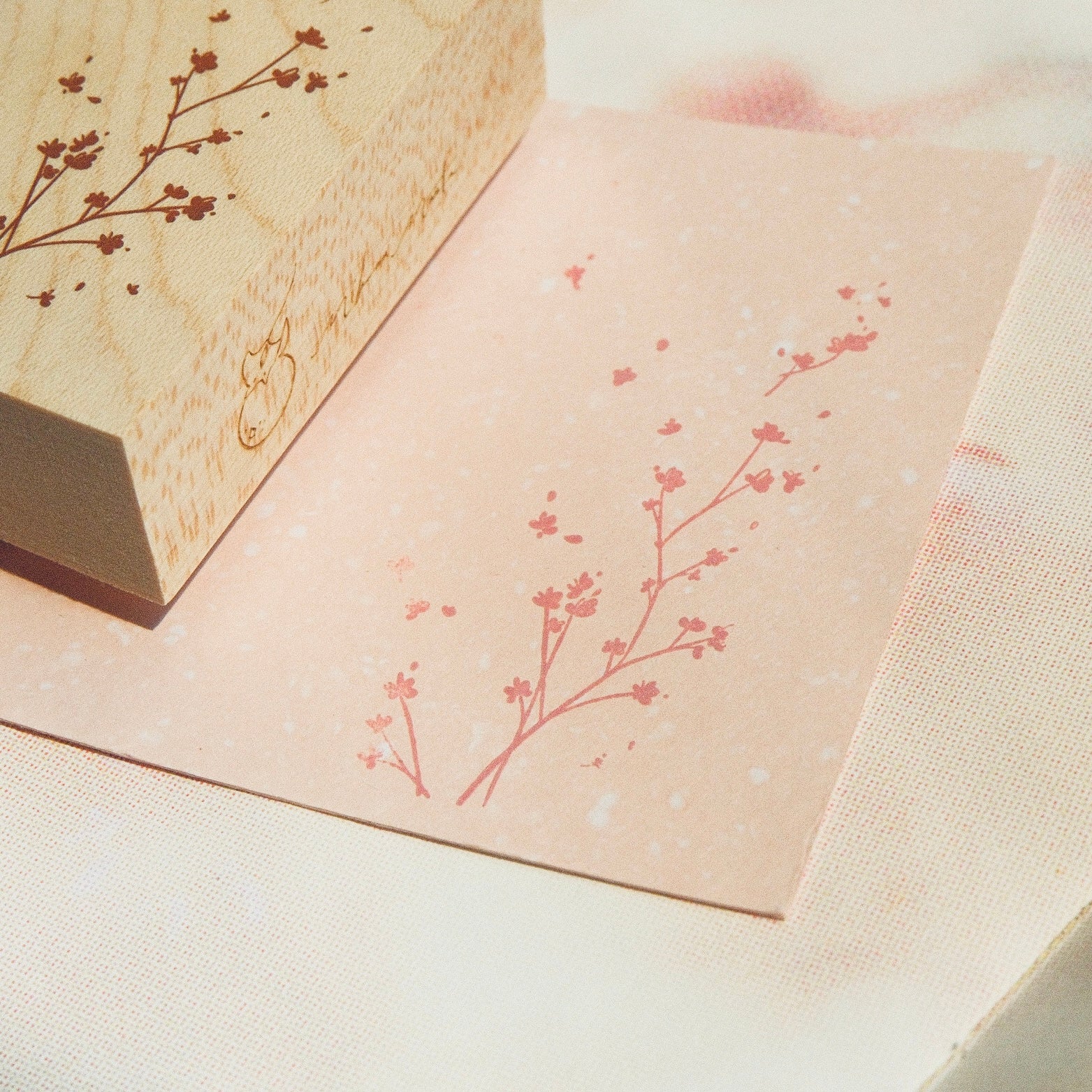 Wooden Stamp - Flower Wind Blows