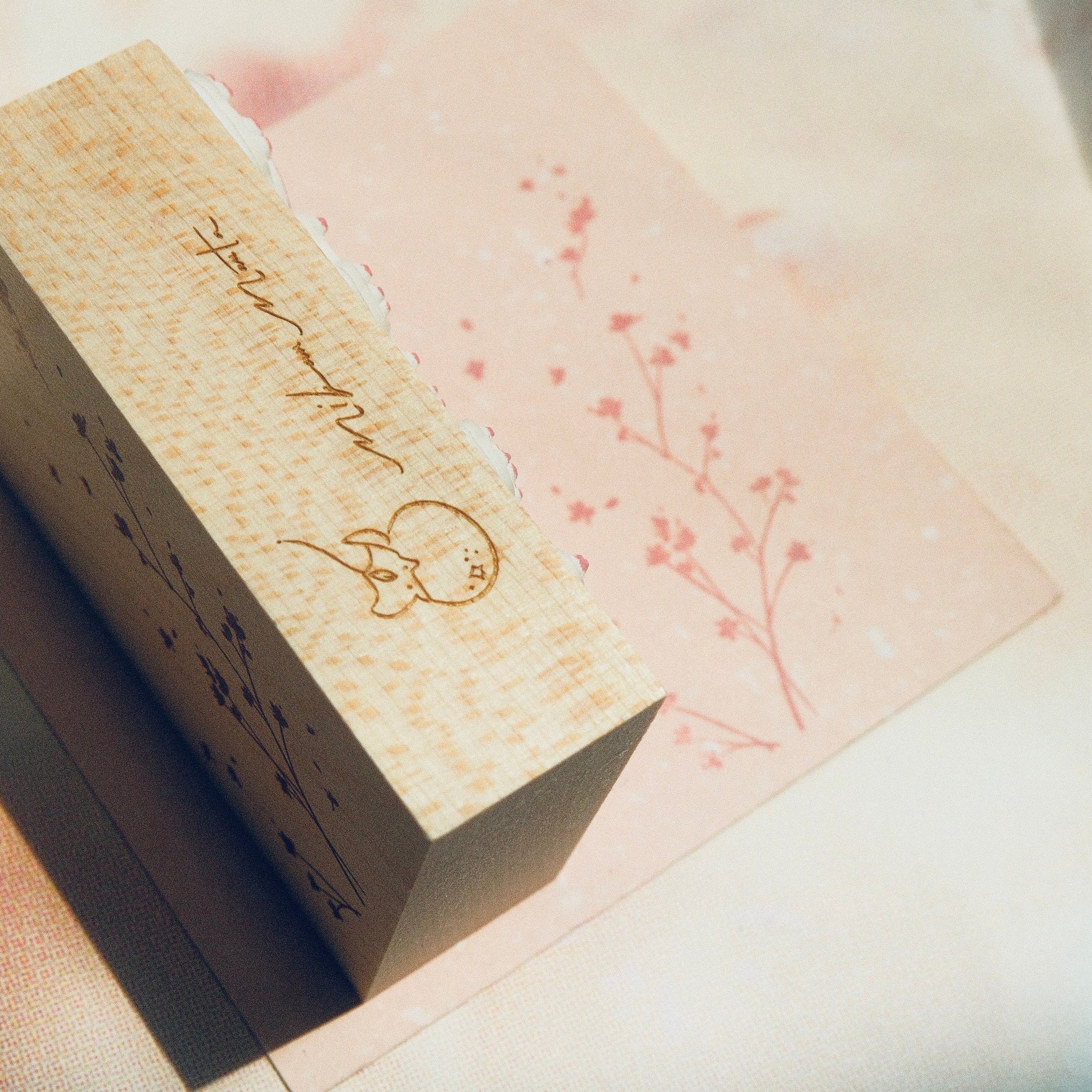 Wooden Stamp - Flower Wind Blows