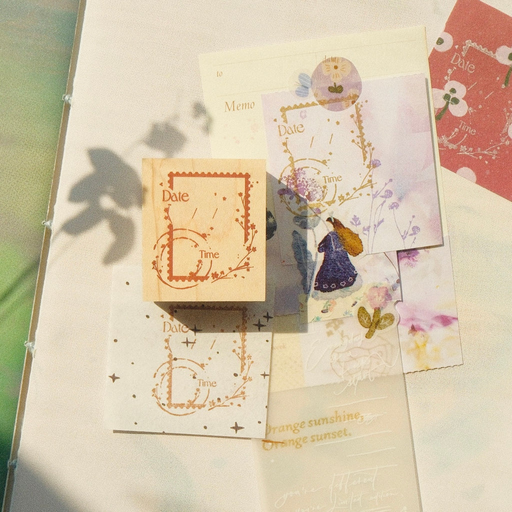 Wooden Stamp - Date & Time