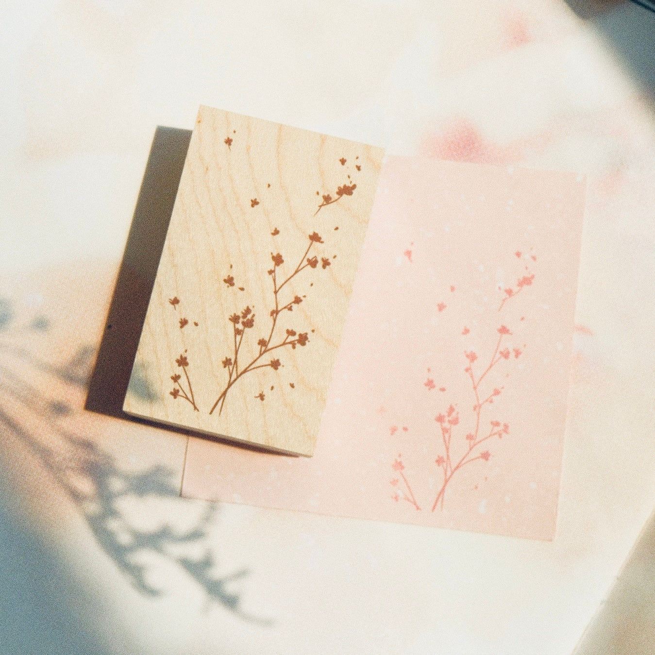 Wooden Stamp - Flower Wind Blows