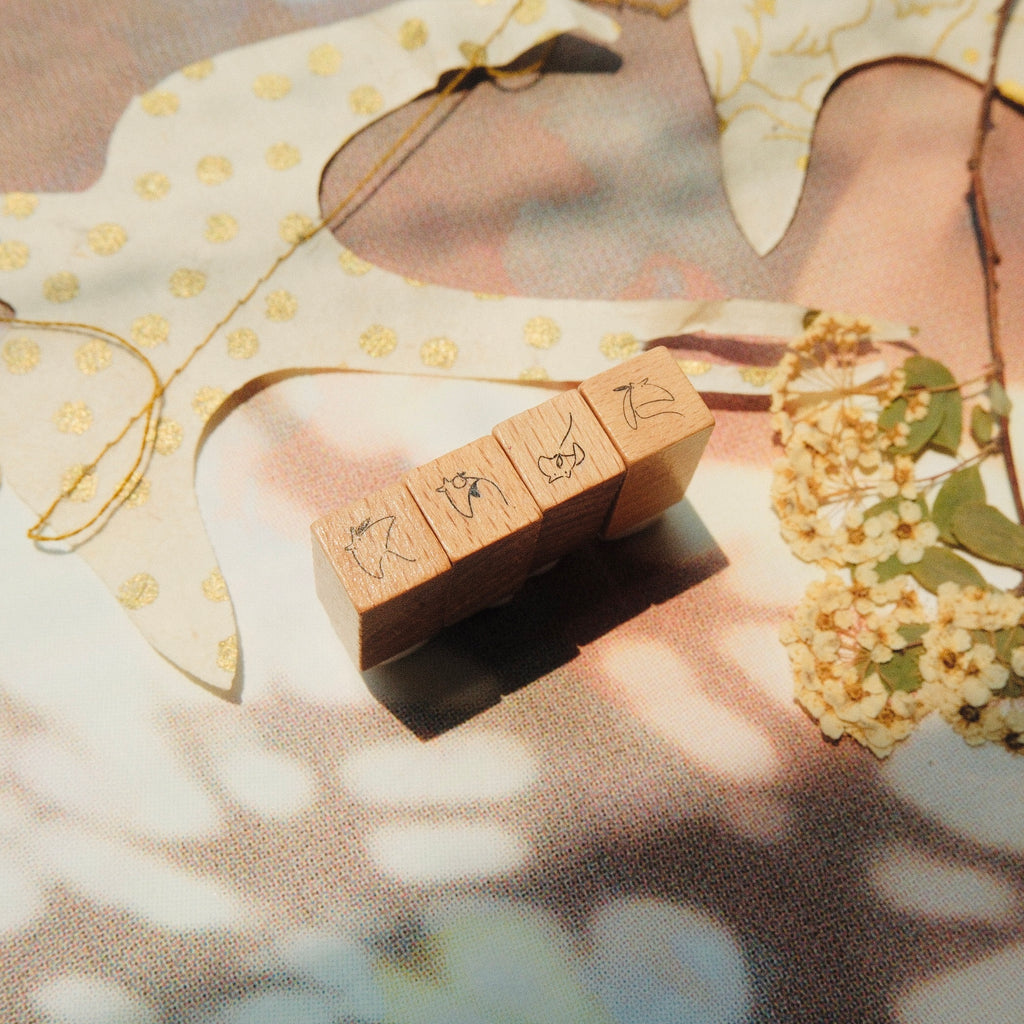 Wooden Stamp Set - Tiny mikan manta