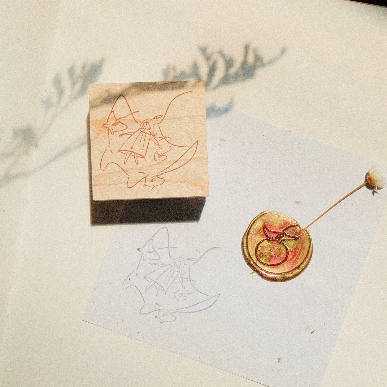 Wooden Stamp - Laying