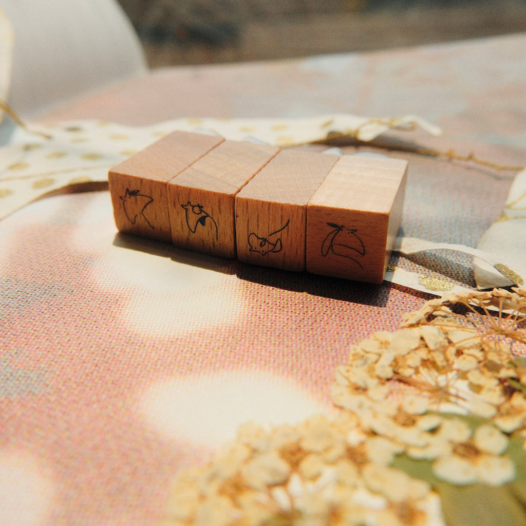 Wooden Stamp Set - Tiny mikan manta