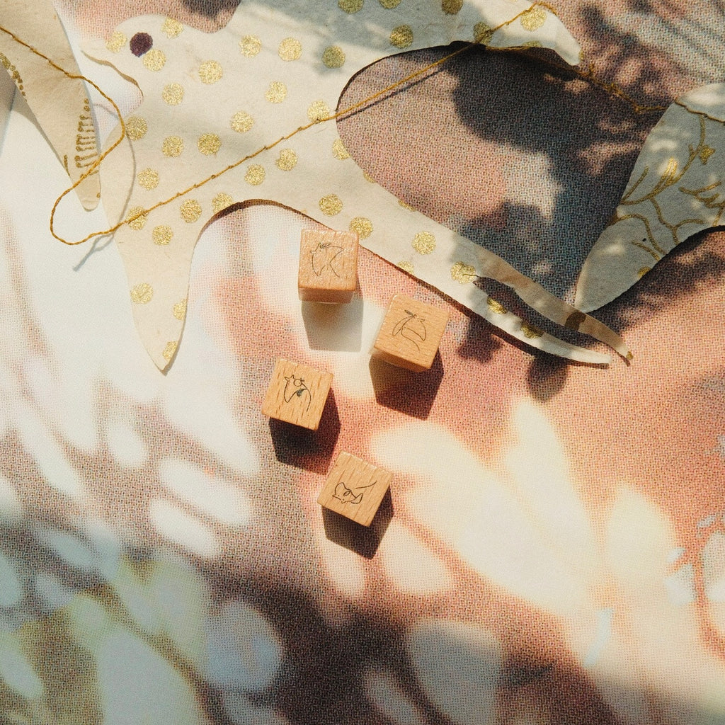 Wooden Stamp Set - Tiny mikan manta