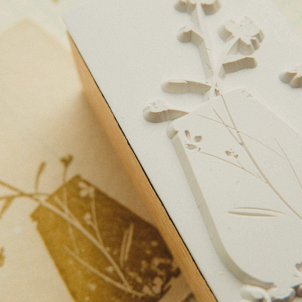 Wooden Stamp - Flower Vase