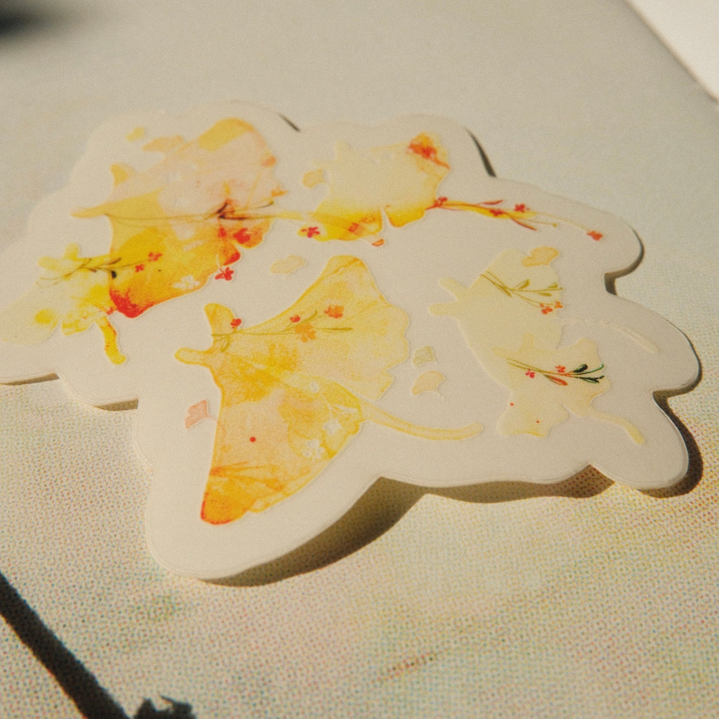 Transparent Sticker - Ginkgo Mantas