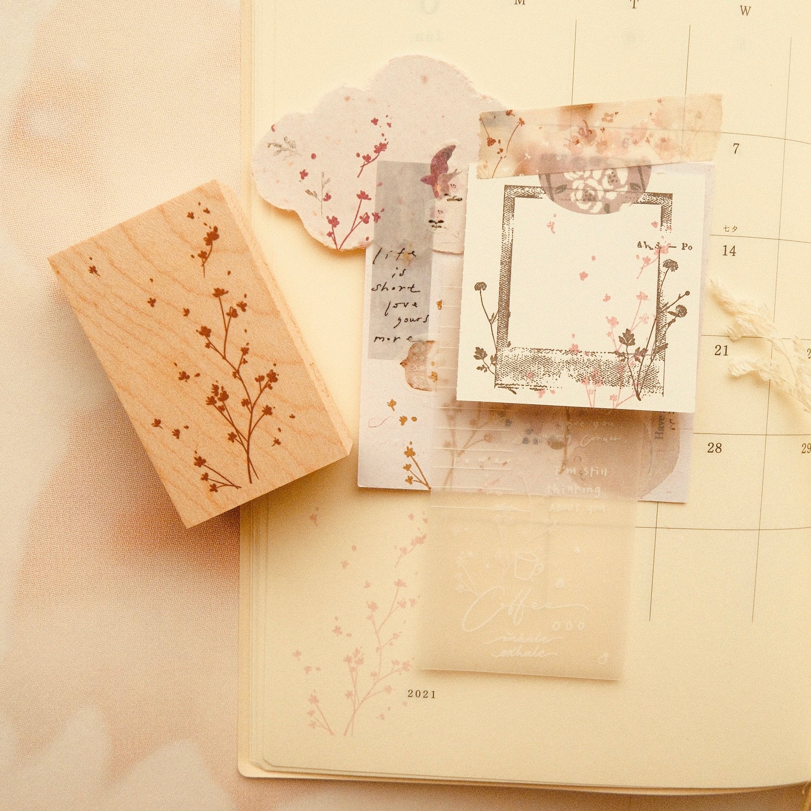 Wooden Stamp - Flower Wind Blows