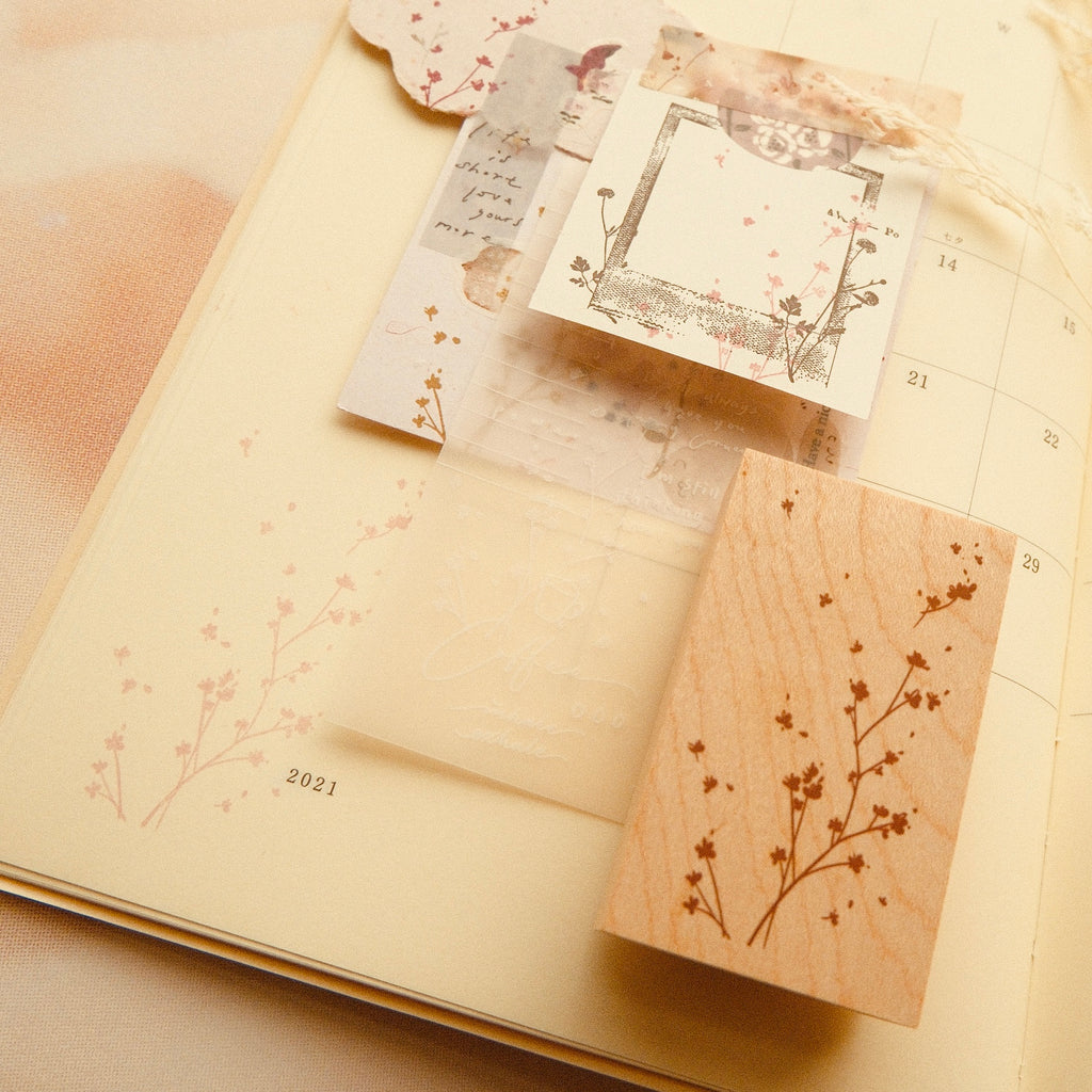 Wooden Stamp - Flower Wind Blows