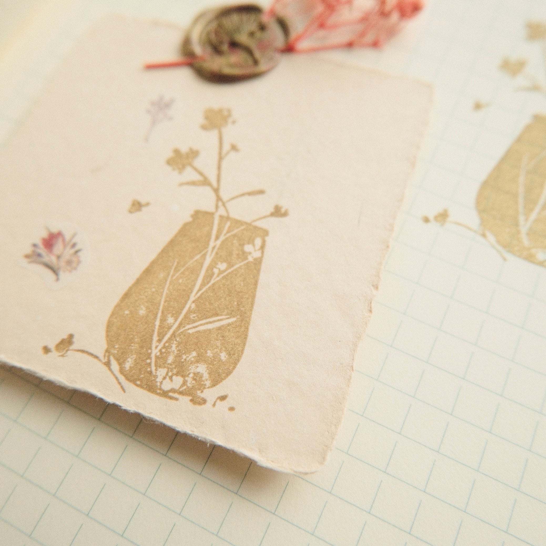 Wooden Stamp - Flower Vase