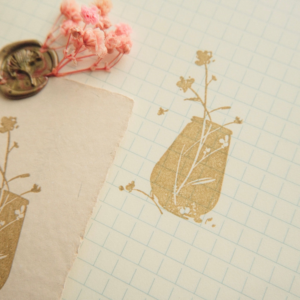 Wooden Stamp - Flower Vase