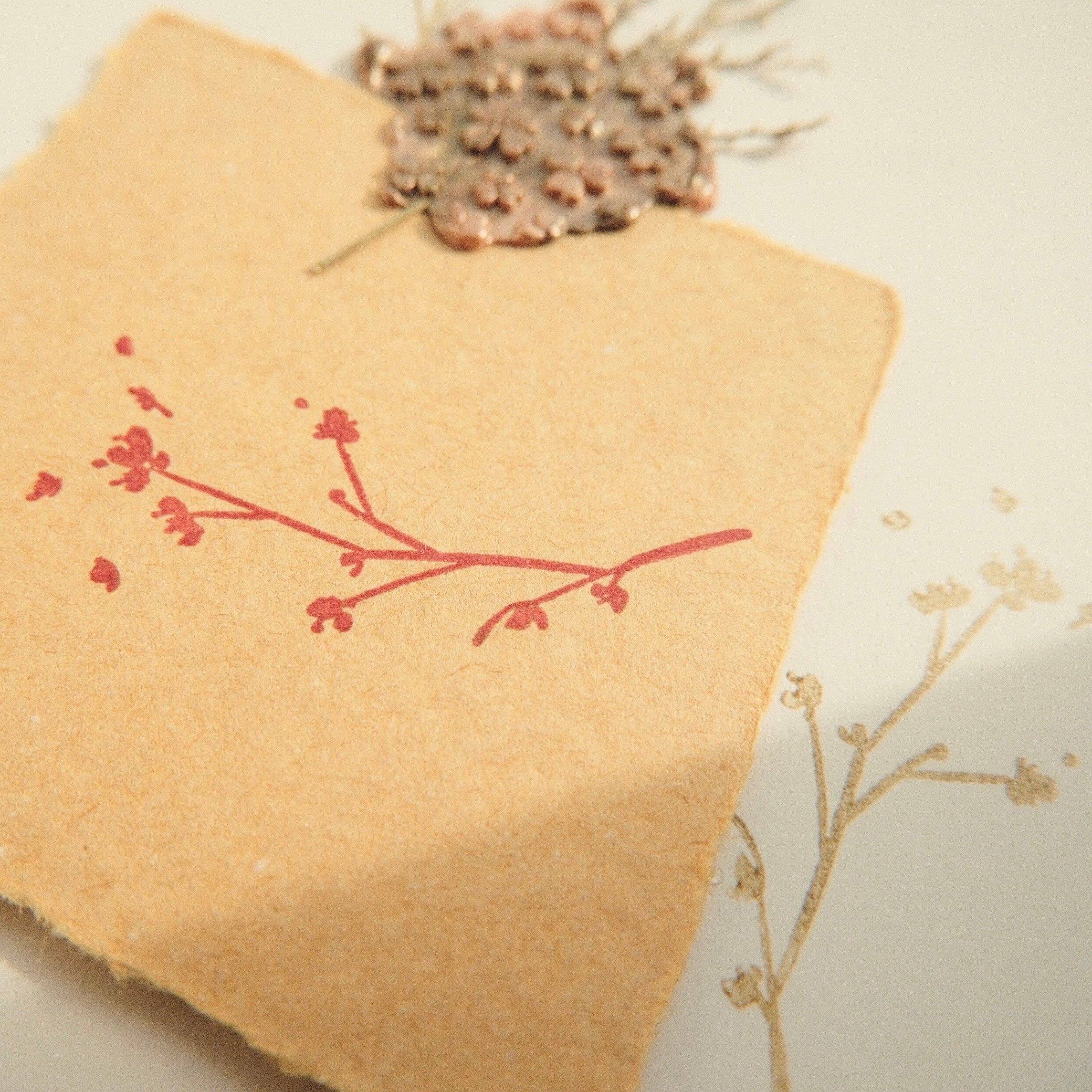 Wooden Stamp - Flower Branch