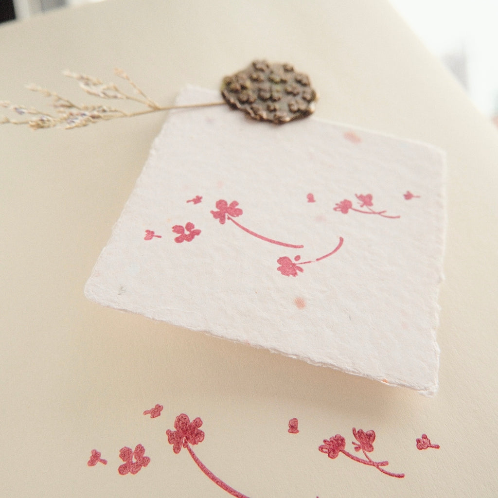 Wooden Stamp - Flowers Floating