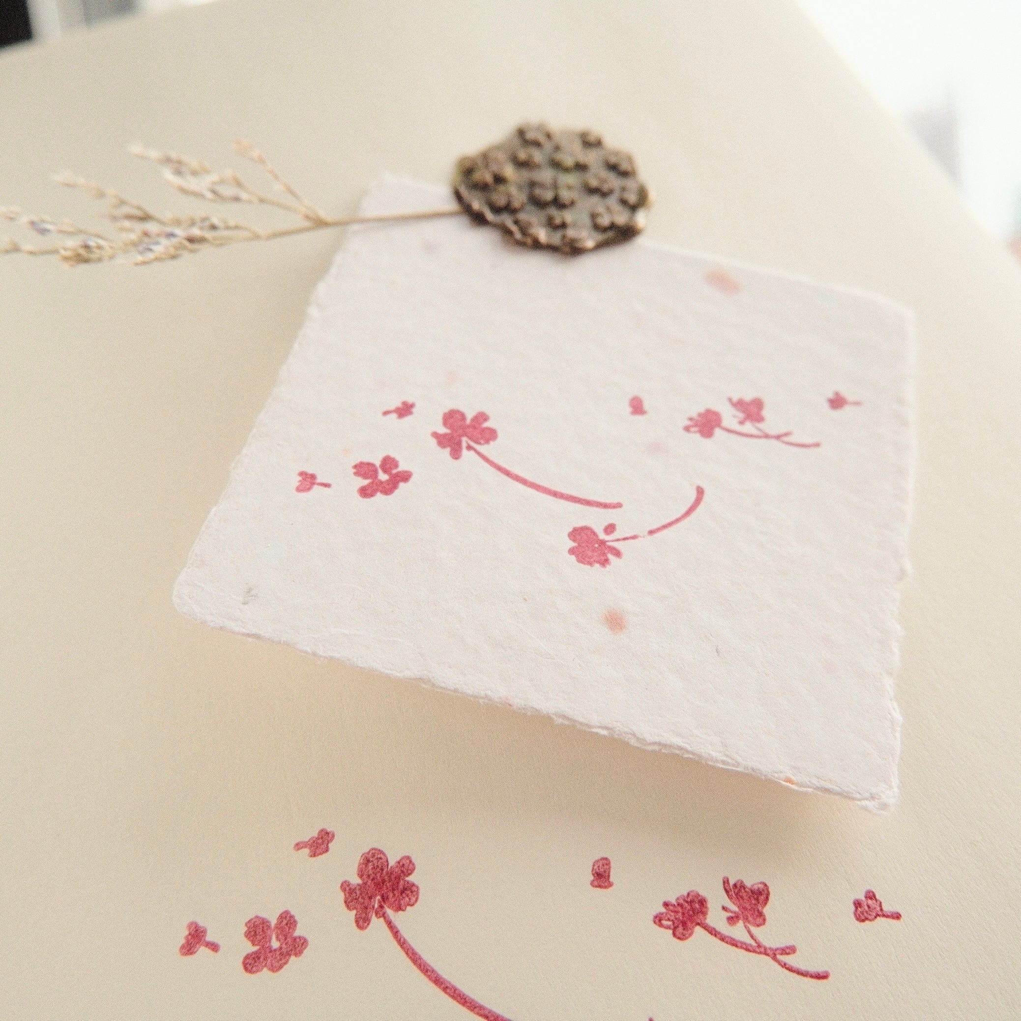 Wooden Stamp - Flowers Floating