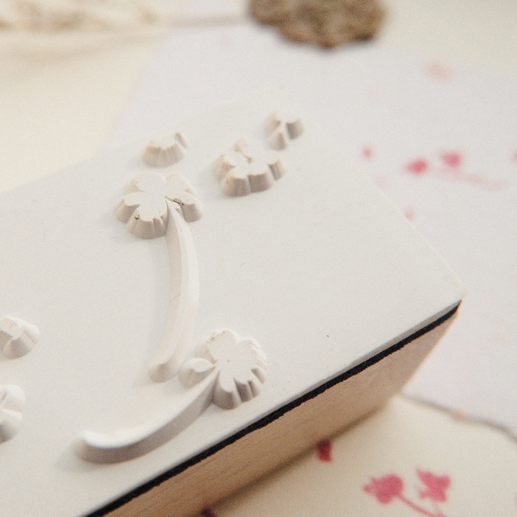 Wooden Stamp - Flowers Floating