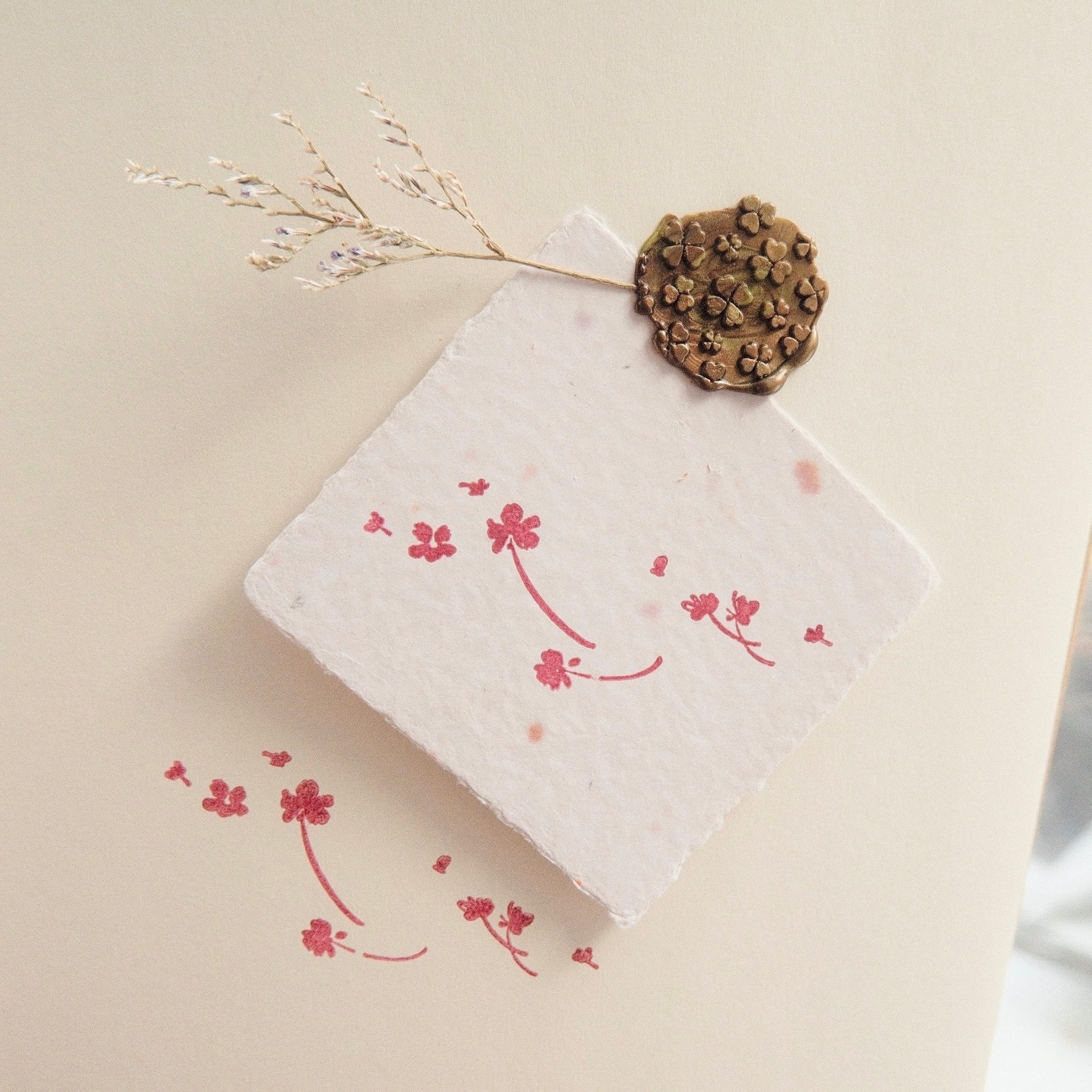 Wooden Stamp - Flowers Floating