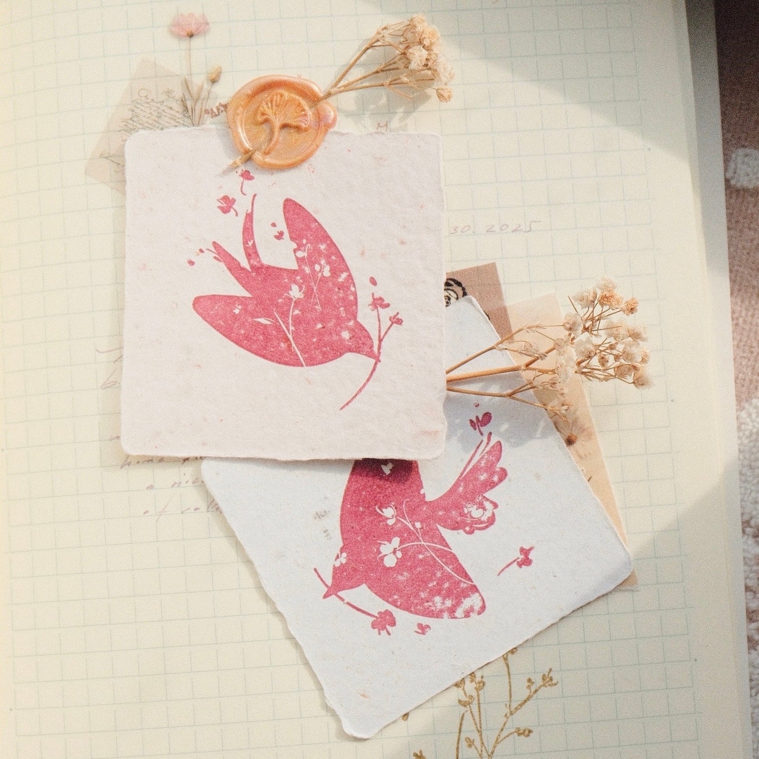 Wooden Stamp - Set of 2 - Birds