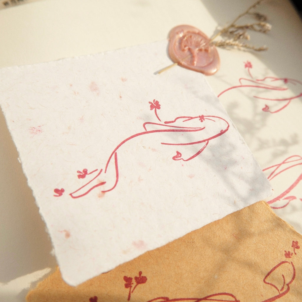 Wooden Stamp - Flower Fish
