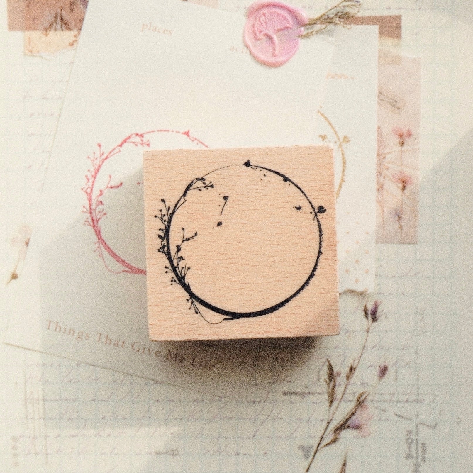 Wooden Stamp - Frame - Circle