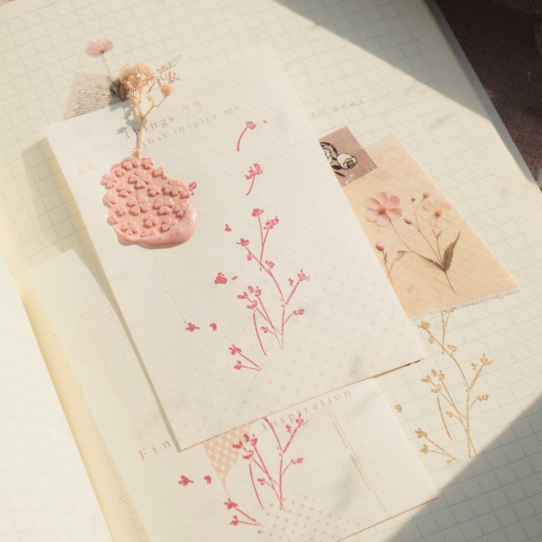 Wooden Stamp - Flower Wind Blows