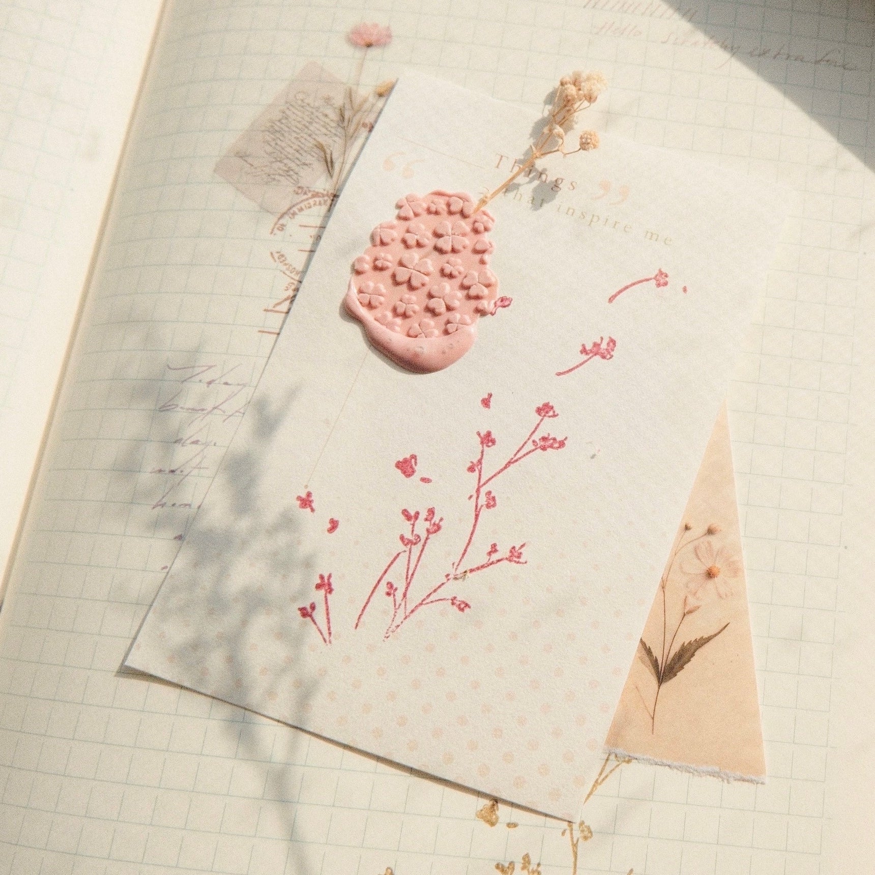 Wooden Stamp - Flower Wind Blows