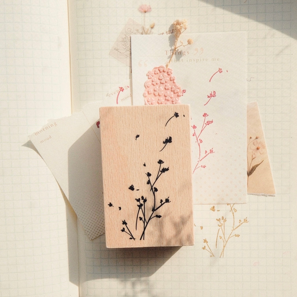 Wooden Stamp - Flower Wind Blows