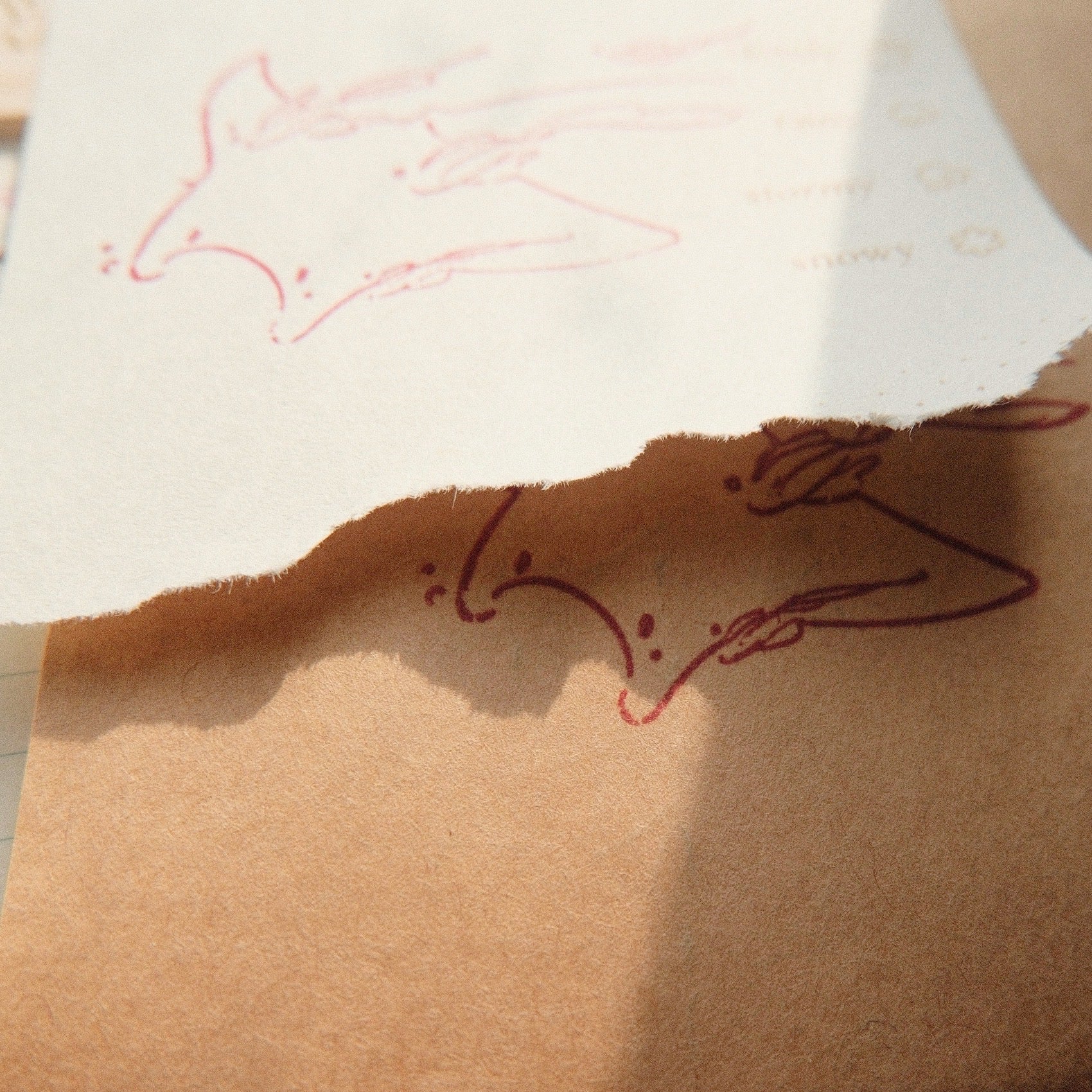 Wooden Stamp - Mantaray and Fishes