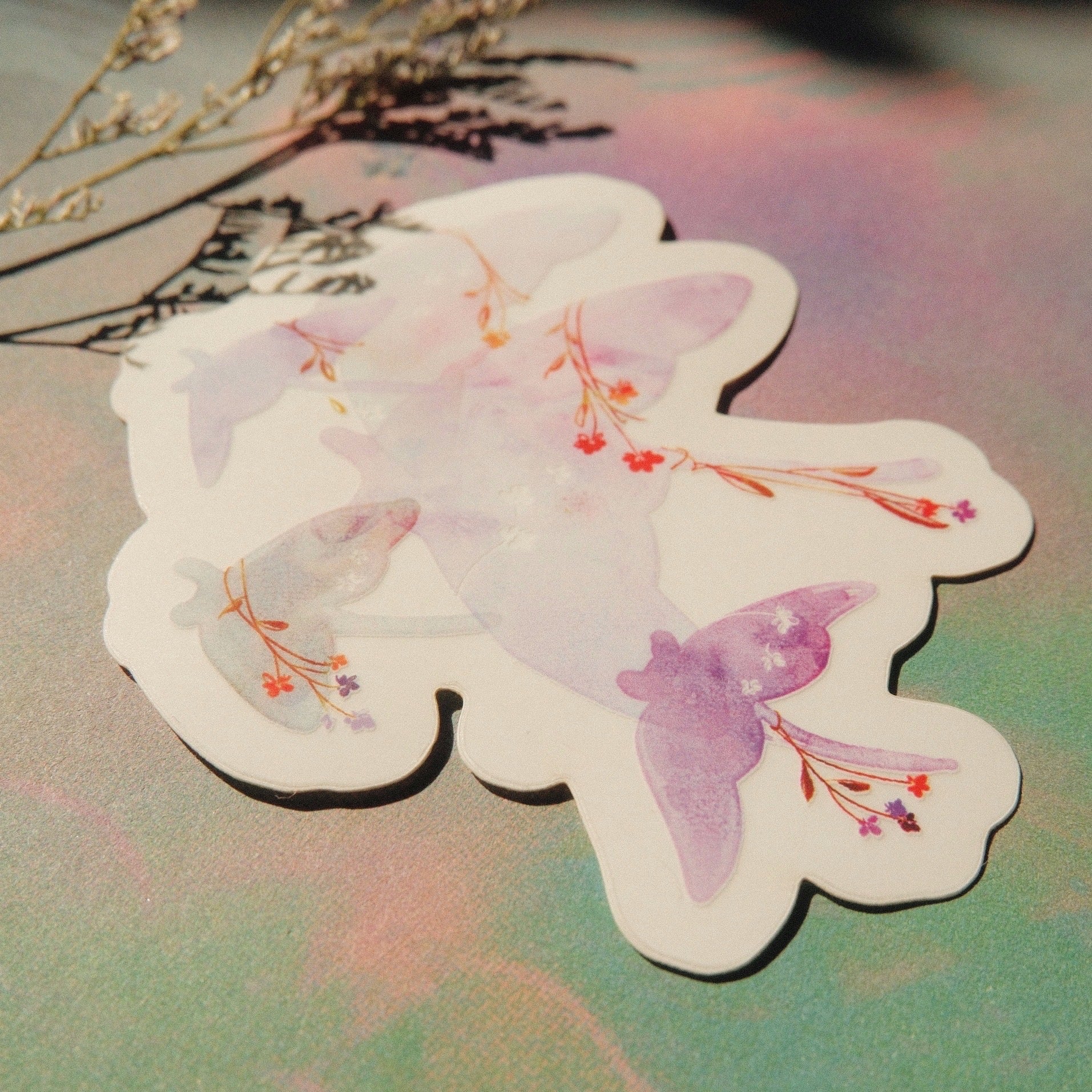 Transparent Sticker - Mantas Flying