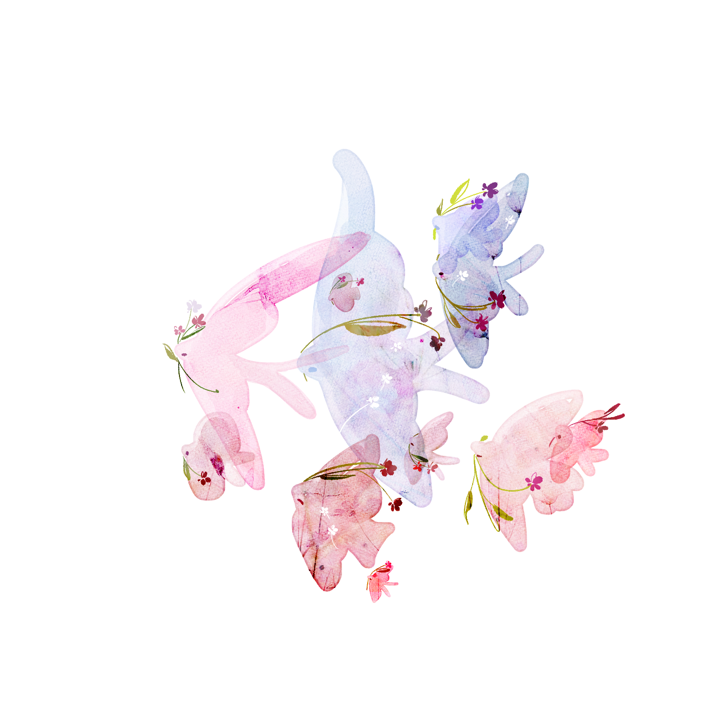 Transparent Sticker - Birdies Flying