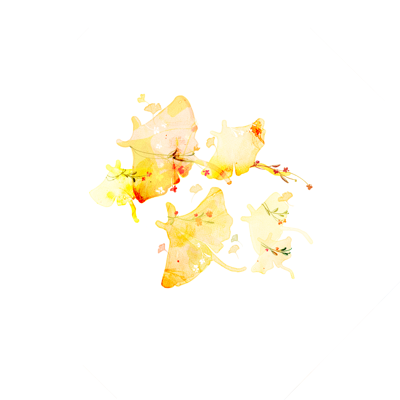 Transparent Sticker - Ginkgo Mantas