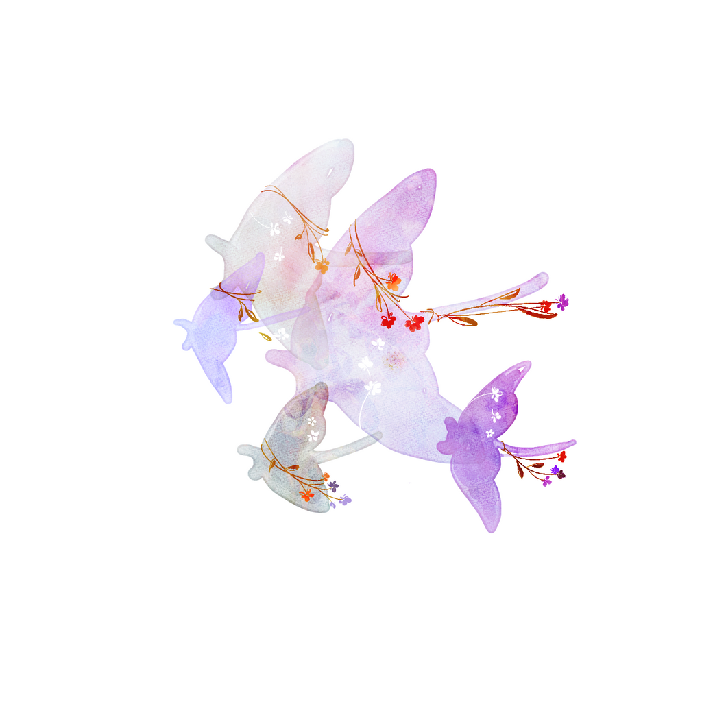 Transparent Sticker - Mantas Flying